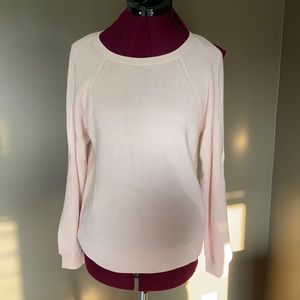 Club Monaco Blush Colored Split Sleeve Wool/Silk Blend Sweater (Size M)